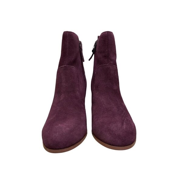 Women's Suede Ankle Booties - Purple - Picture 2 of 7